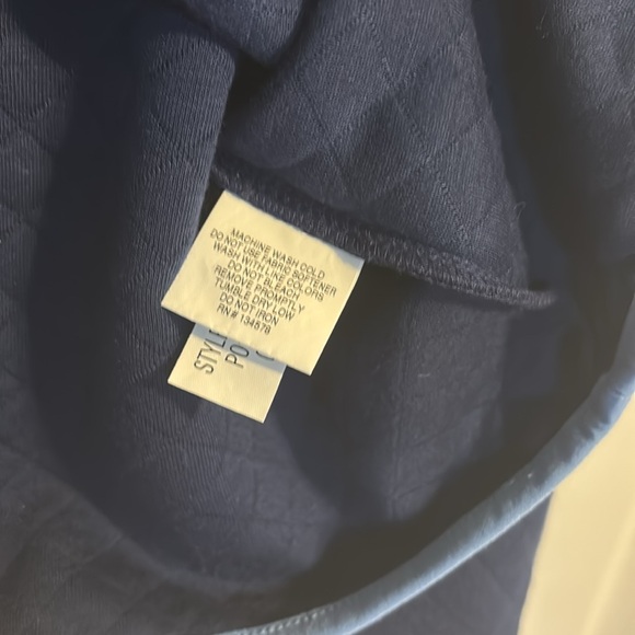 Vineyard Vines quilted snap mock neck pullover in navy blue and pink size XS - Picture 7 of 9